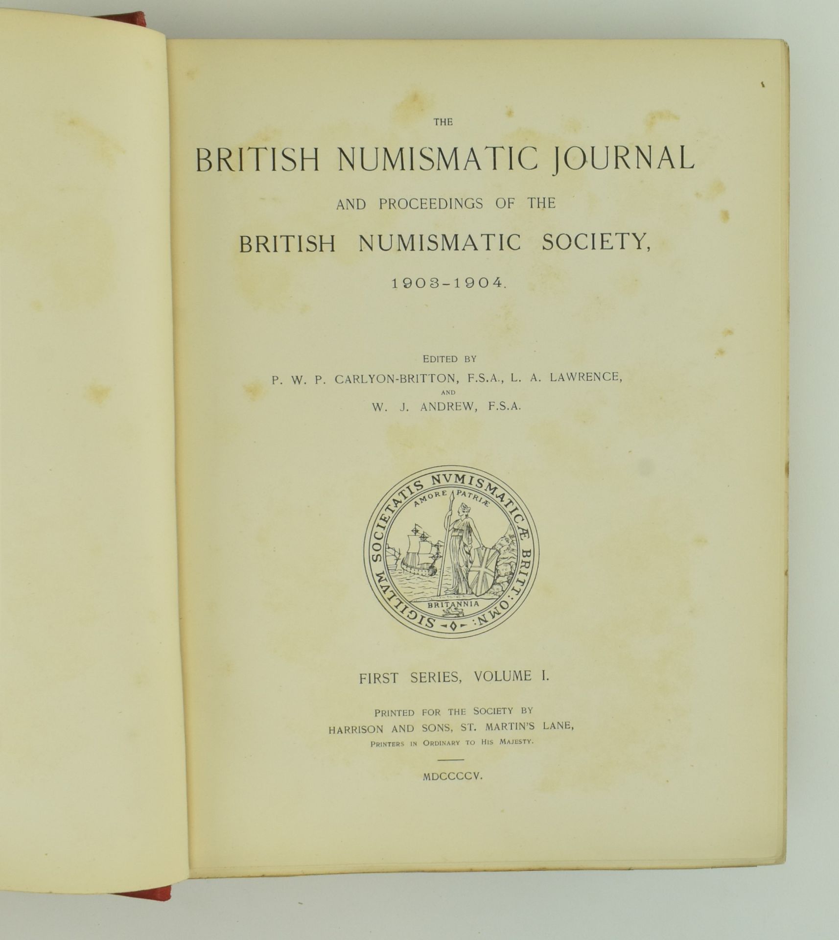 1905 THE BRITISH NUMISMATIC JOURNAL FIRST SERIES VOL I & II - Image 3 of 8