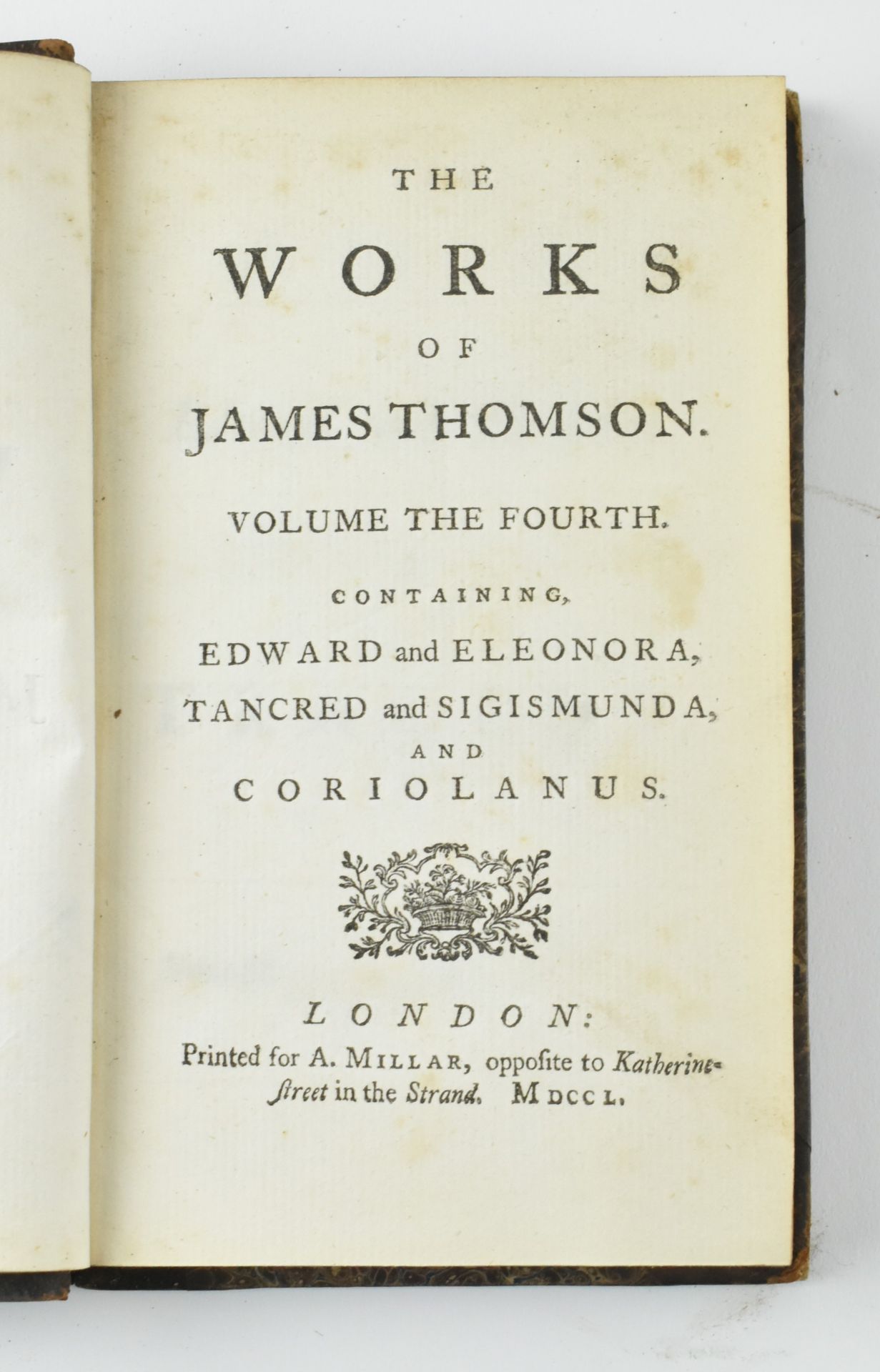 1750 THE WORKS OF JAMES THOMSON IN FOUR VOLUMES - Bild 5 aus 6