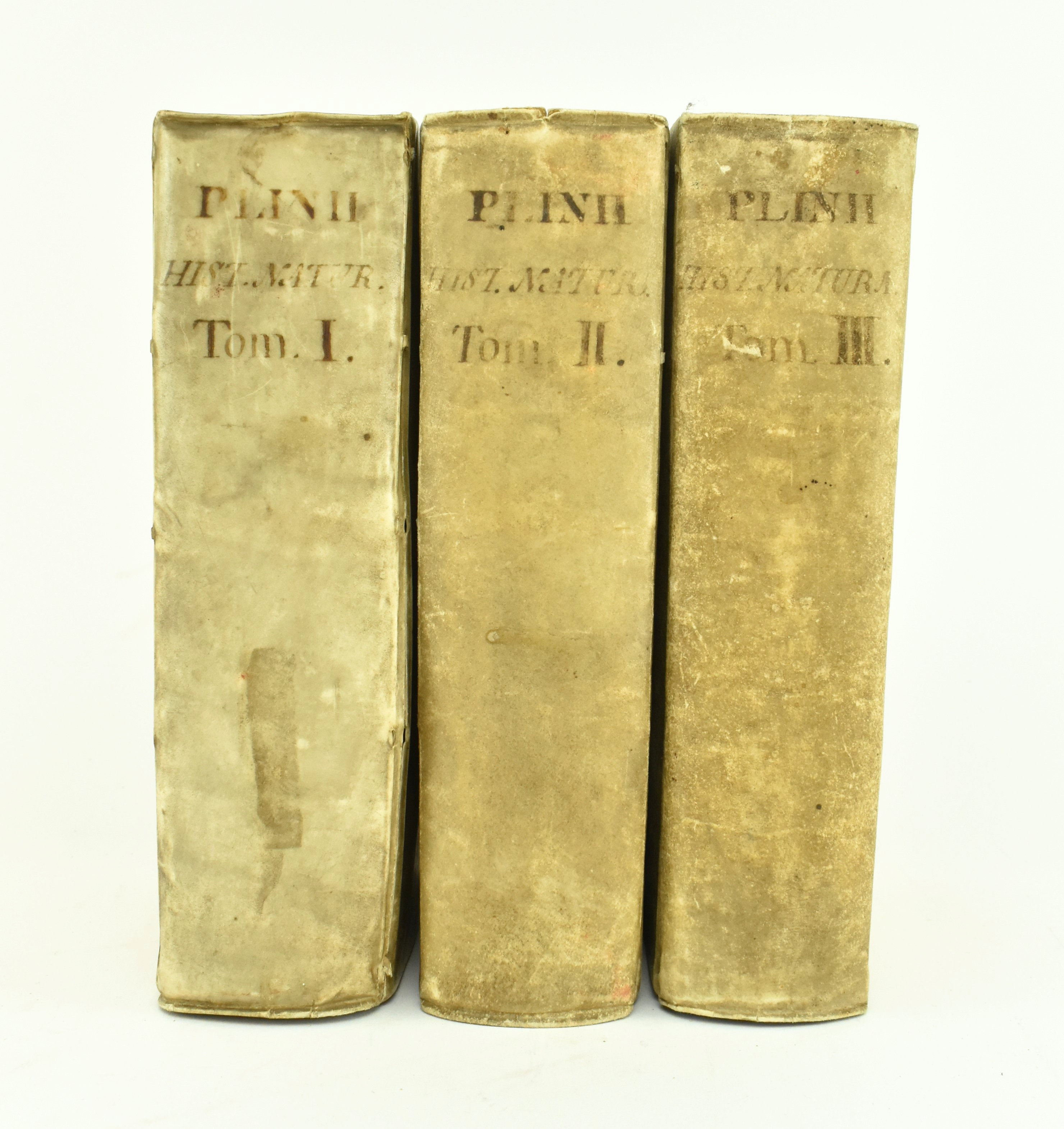 1669 PLINY'S NATURAL HISTORY IN THREE VOLUMES, FULL VELLUM