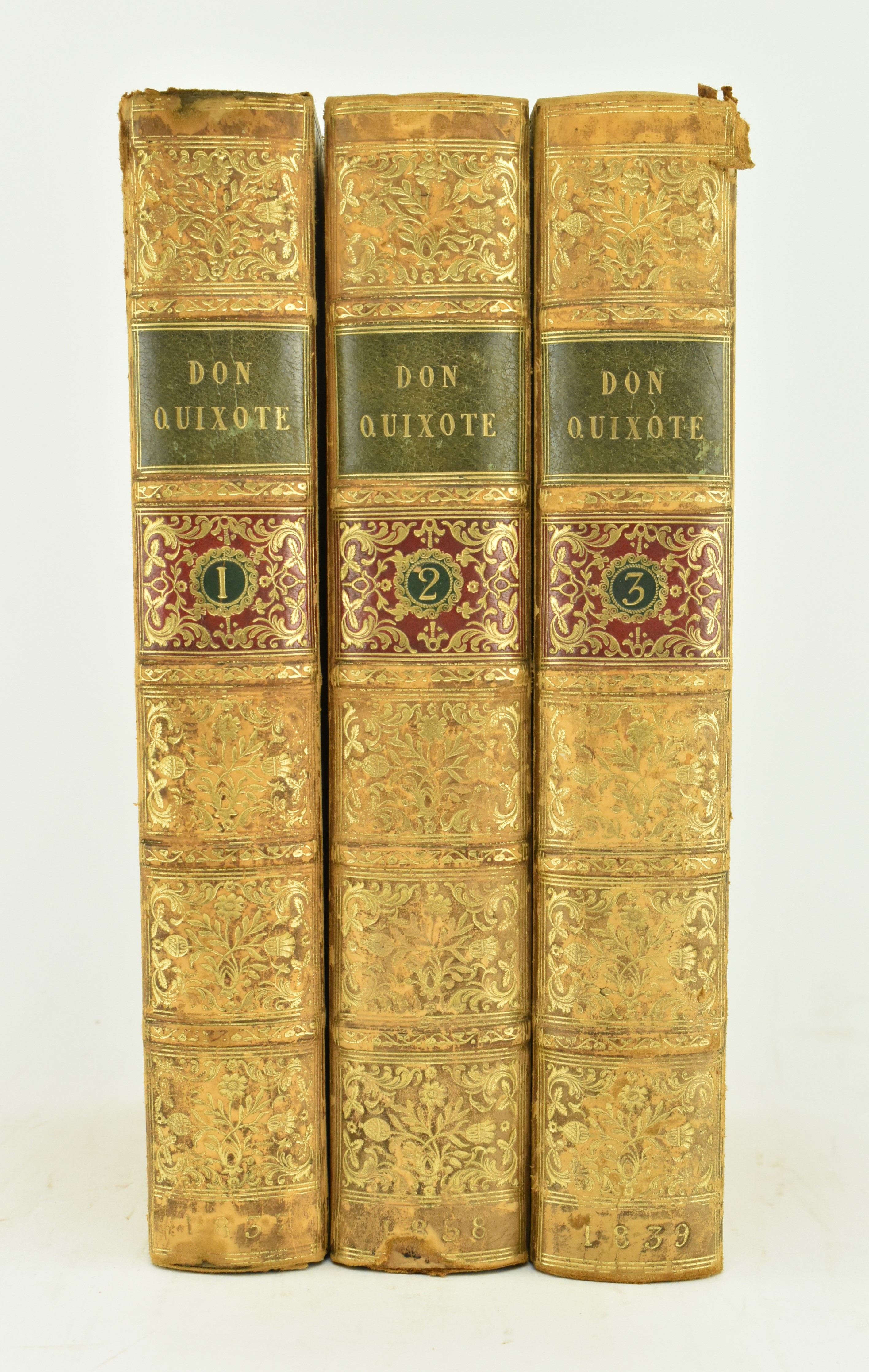 BINDINGS. 1837 DON QUIXOTE DE LA MANCHA IN THREE VOLUMES