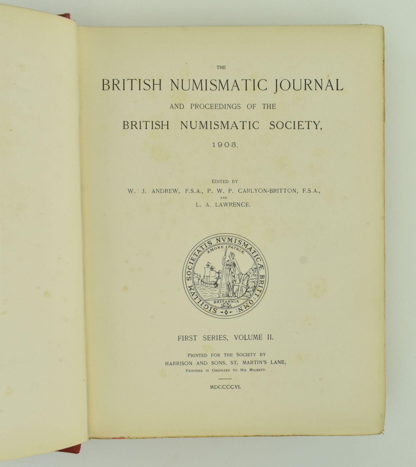 1905 THE BRITISH NUMISMATIC JOURNAL FIRST SERIES VOL I & II - Image 6 of 8