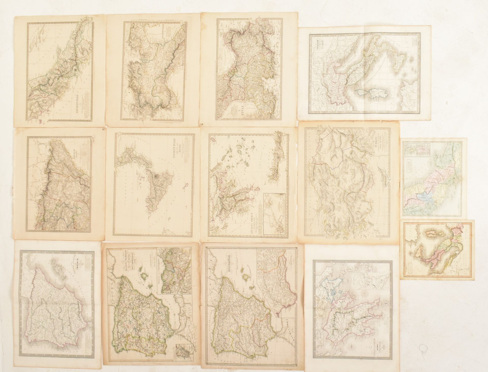 COLLECTION OF 19TH CENTURY EUROPEAN MAPS, SOME COLOURED