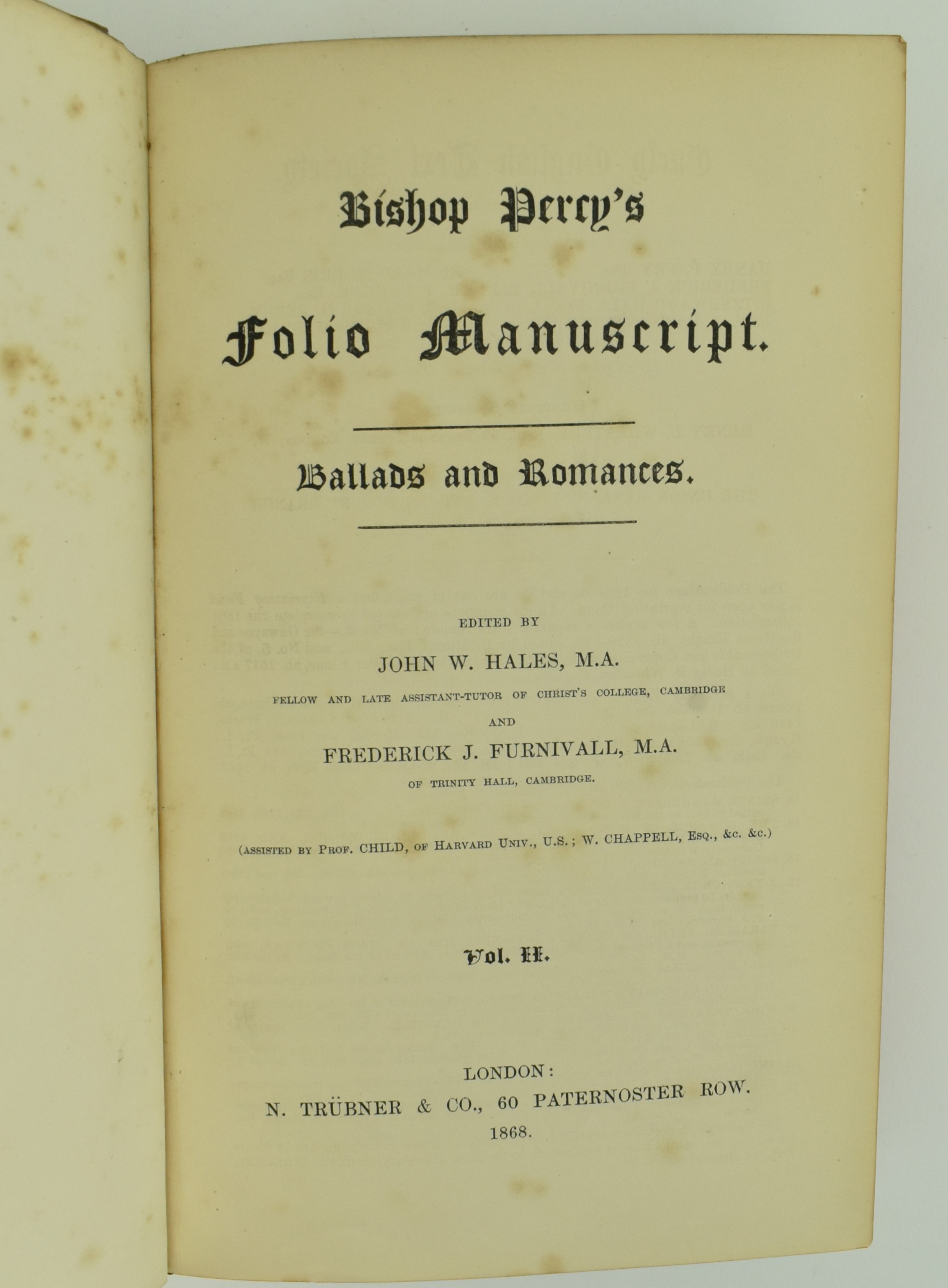 1867 BISHOP PERCY'S MANUSCRIPT BALLADS & ROMANCES, THREE VOLS - Bild 5 aus 8