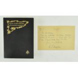 SOMERSET MAUGHAM, W. MANUSCRIPT SIGNED LETTER & BOOK