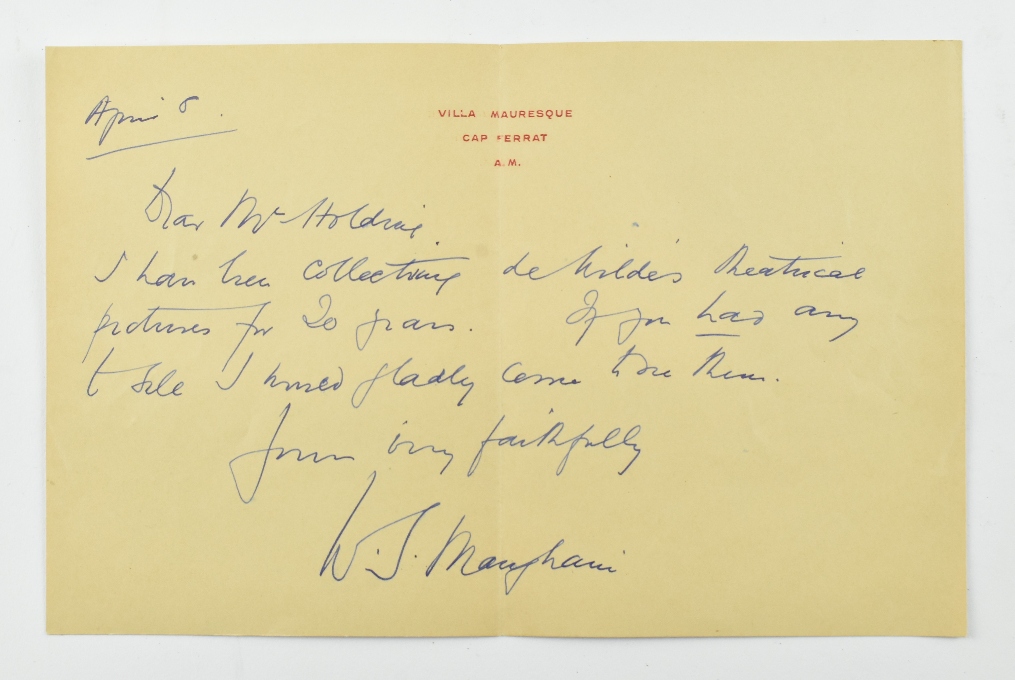 SOMERSET MAUGHAM, W. MANUSCRIPT SIGNED LETTER & BOOK - Image 7 of 7