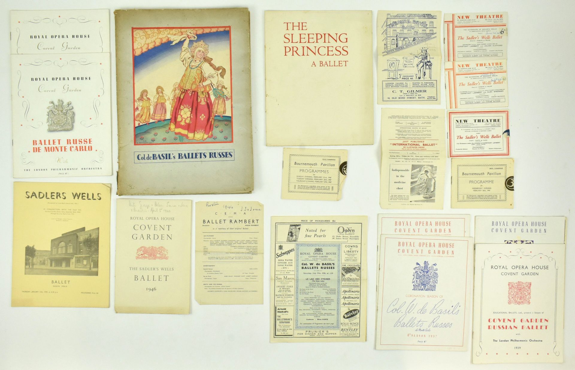 BALLETS RUSSE. COLLECTION OF 1930S ART DECO PROGRAMMES