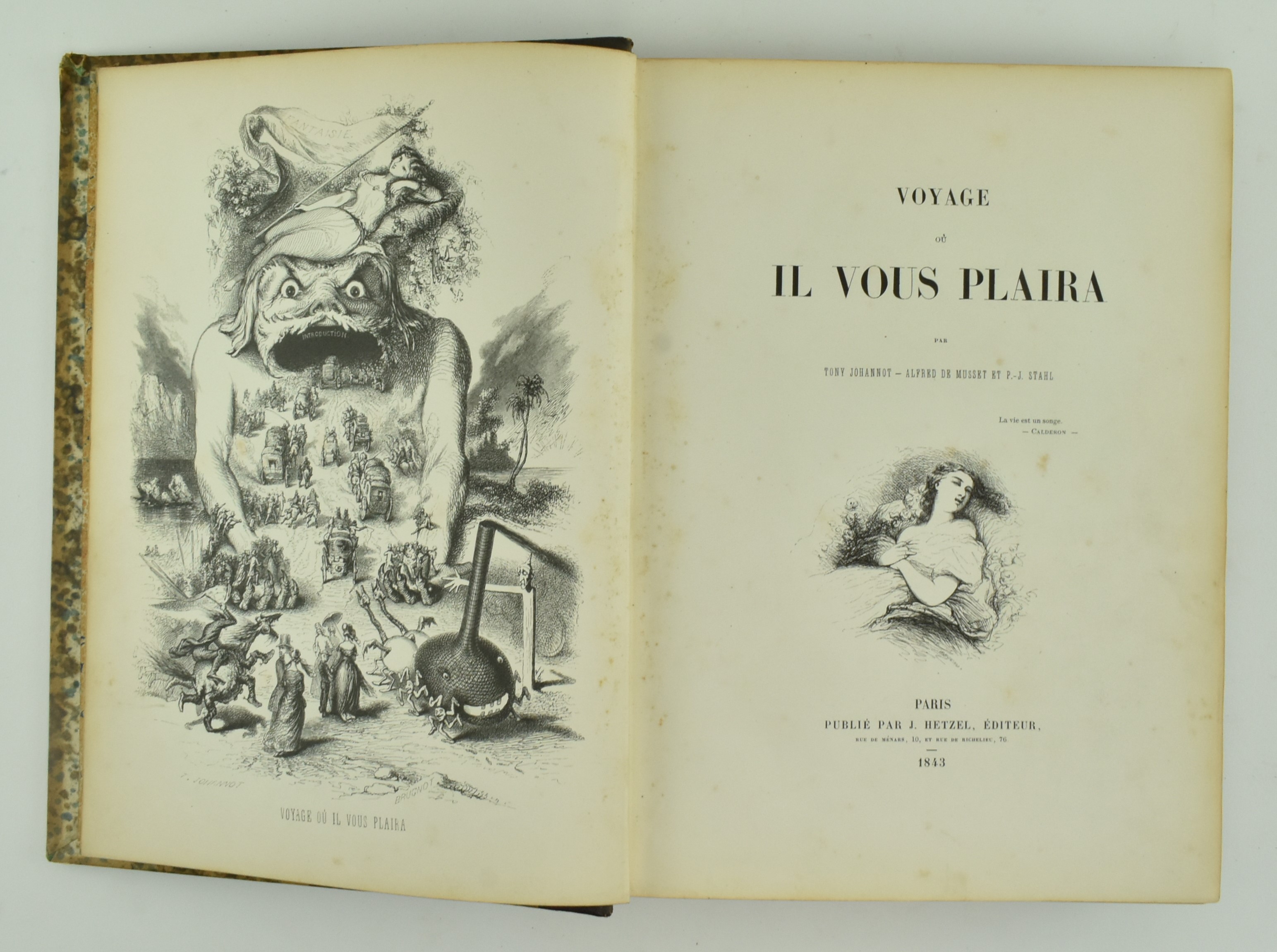 JOHANNOT, TONY. 1843 VOYAGE OU IL VOUS PLAIRA FIRST EDITION - Image 2 of 6