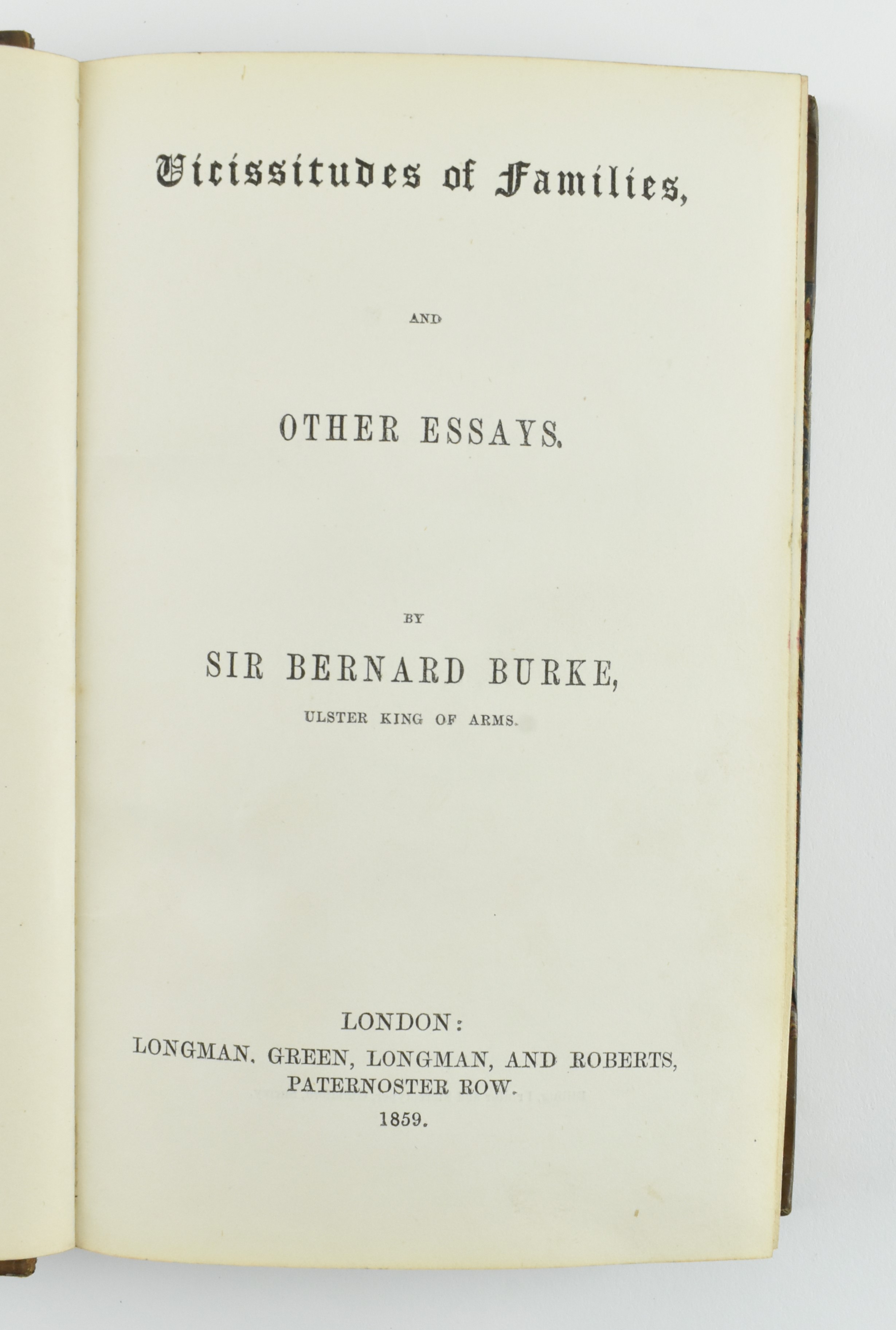 BURKE, BERNARD. 1859-60 VICISSITUDES OF FAMILIES 1ST & 2ND SERIES - Image 3 of 8
