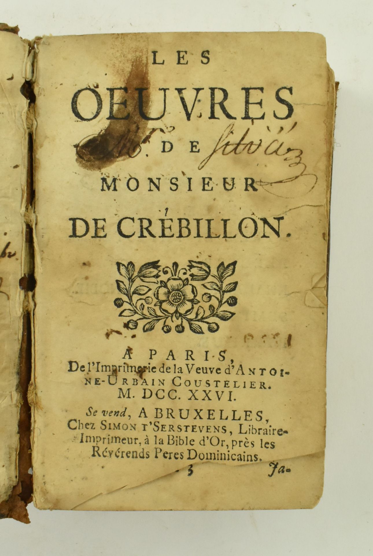 CREBILLON, PROSPER JOLYOT DE. TWO 18TH CENTURY OEUVRES - Image 3 of 9