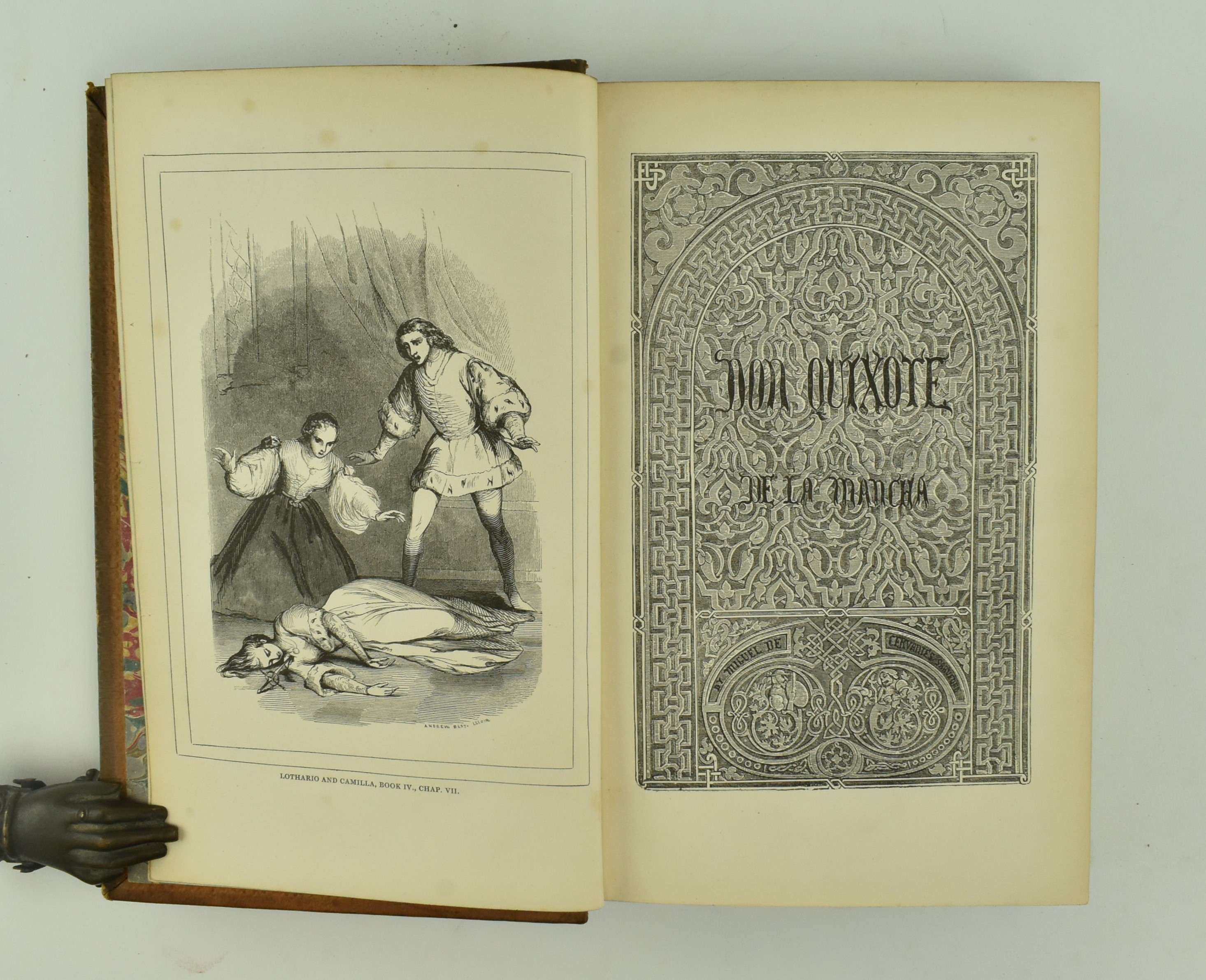 BINDINGS. 1837 DON QUIXOTE DE LA MANCHA IN THREE VOLUMES - Image 6 of 9