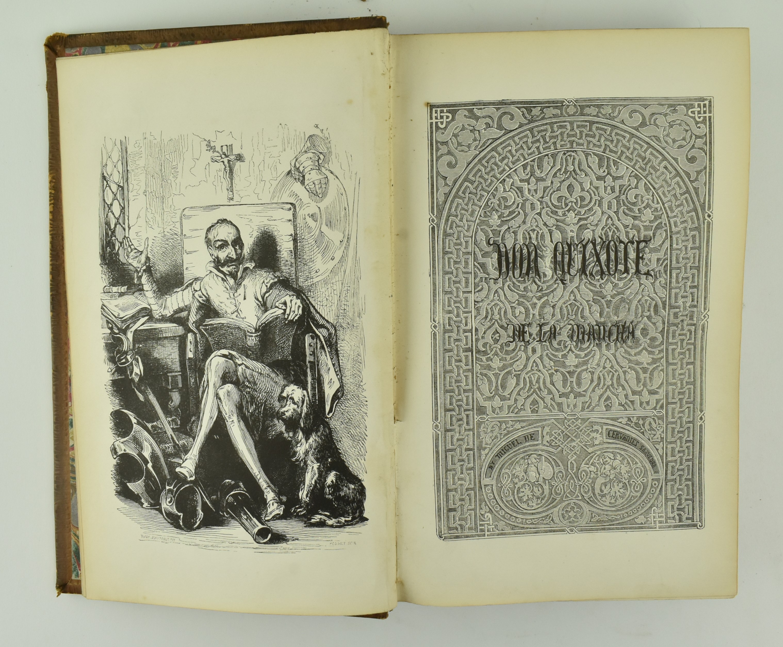 BINDINGS. 1837 DON QUIXOTE DE LA MANCHA IN THREE VOLUMES - Image 3 of 9