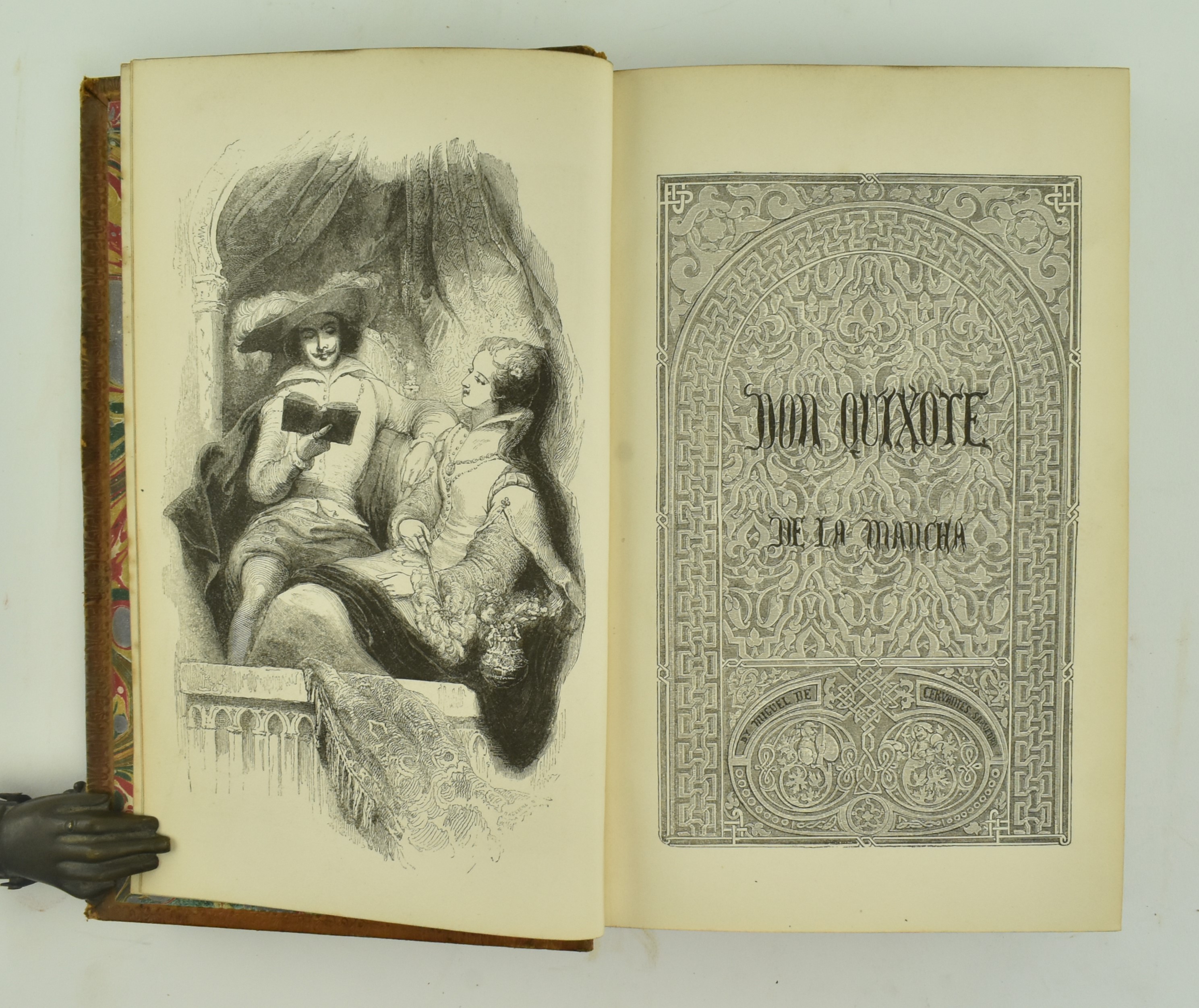 BINDINGS. 1837 DON QUIXOTE DE LA MANCHA IN THREE VOLUMES - Image 8 of 9