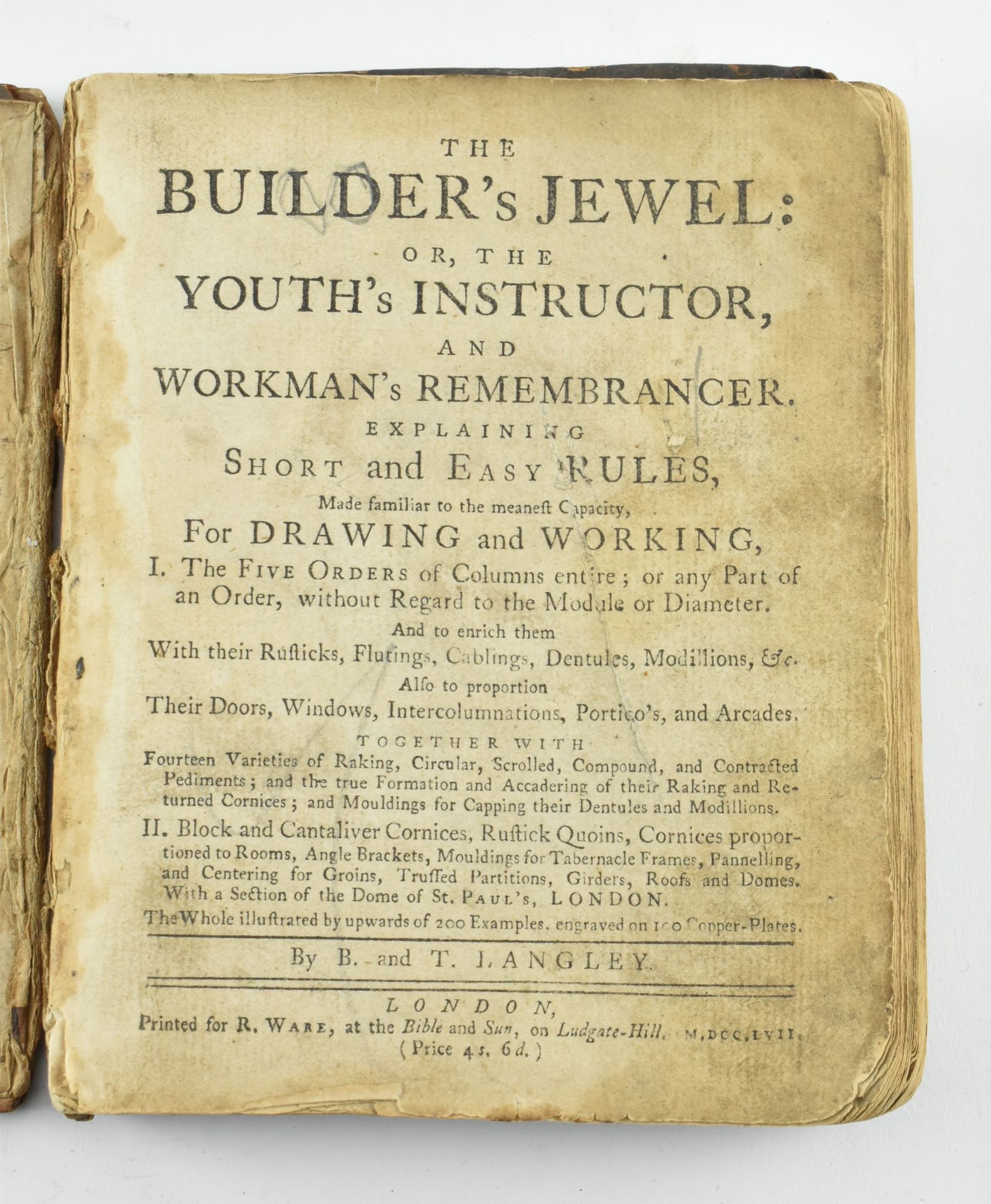 1757 THE BUILDER'S JEWEL, B. & T. LANGLEY. ARCHITECTURAL INTEREST - Bild 3 aus 8