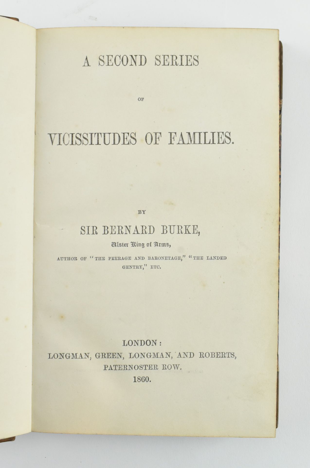 BURKE, BERNARD. 1859-60 VICISSITUDES OF FAMILIES 1ST & 2ND SERIES - Bild 6 aus 8