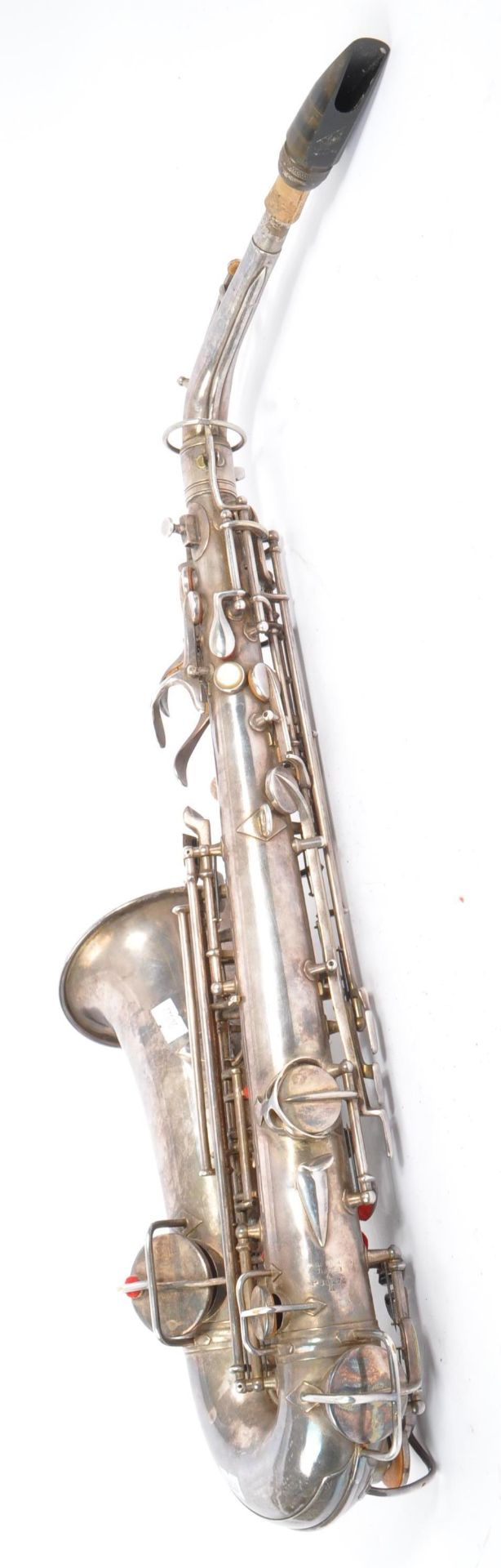 PAN AMERICAN MADE WHITE METAL SAXOPHONE - Bild 8 aus 10