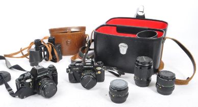 PENTAX - TWO 20TH CENTURY SLR CAMERAS & LENSES