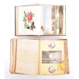 TWO EARLY VICTORIAN 1830S WRITTEN & PICTORIAL DITTY ALBUM BOOKS