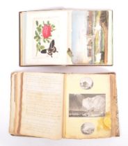 TWO EARLY VICTORIAN 1830S WRITTEN & PICTORIAL DITTY ALBUM BOOKS