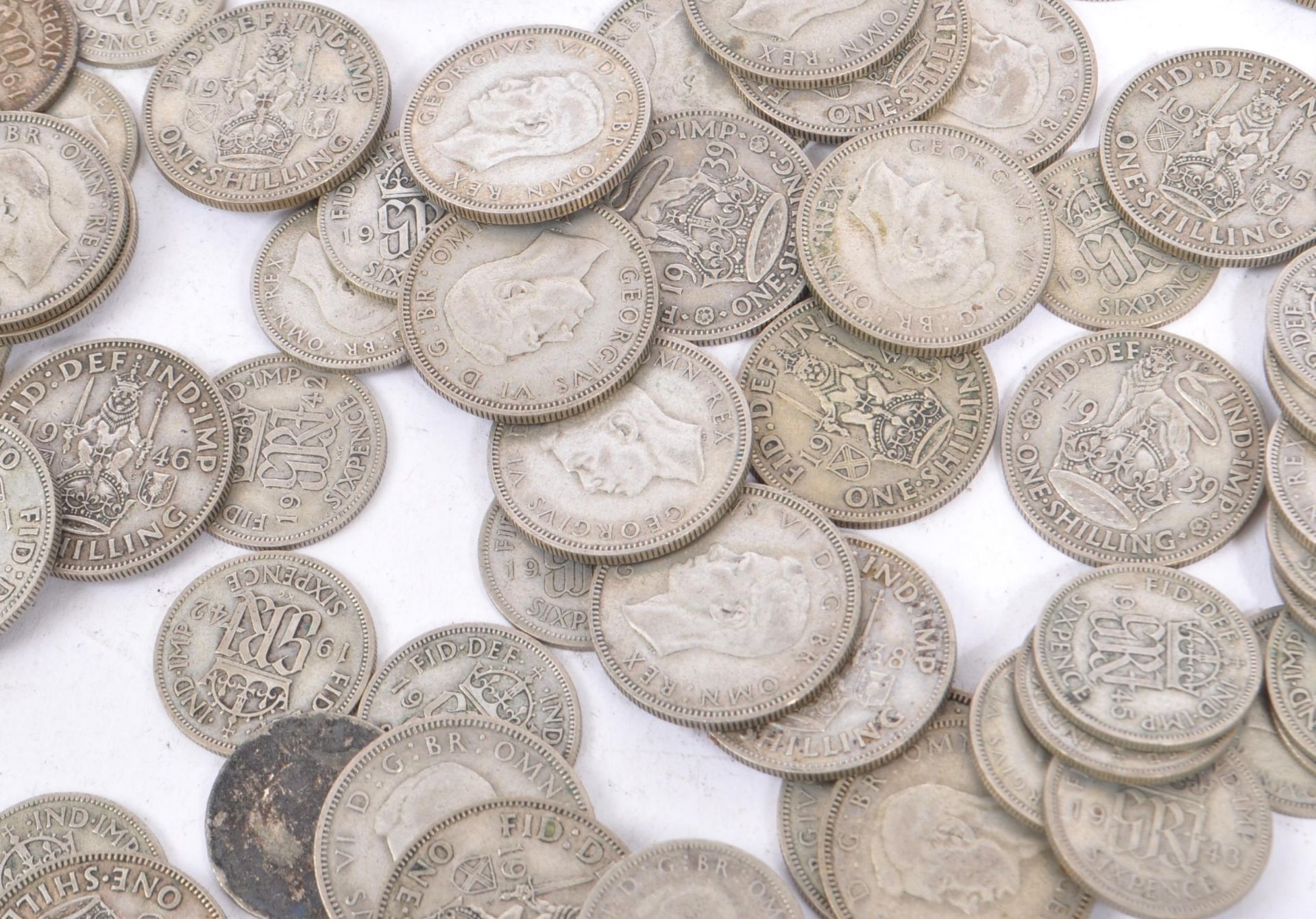 COLLECTION PRE 1946 BRITISH SIXPENCE & SHILLING COINS - Image 2 of 8