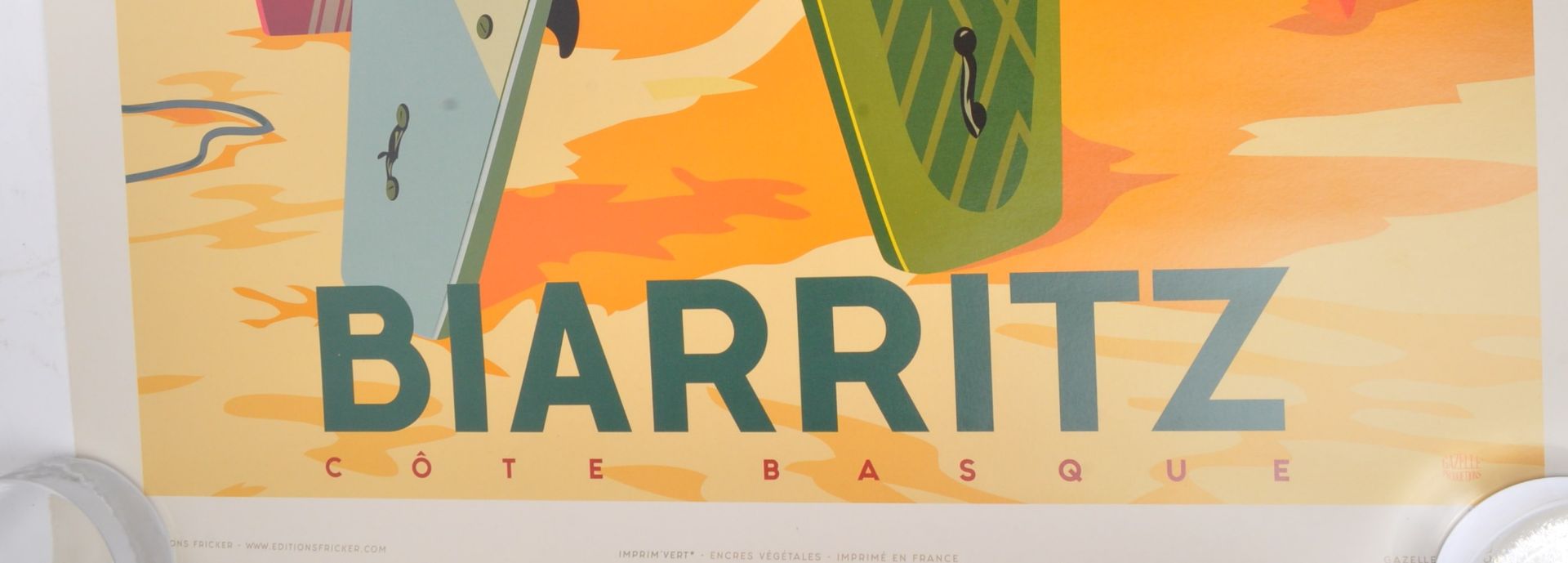 BIARRITZ COTE BASQUE SURFBOARDS AT REST POST WAR ART PRINT - Bild 2 aus 6