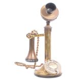 EARLY 20TH CENTURY BRASS CANDLESTICK TELEPHONE