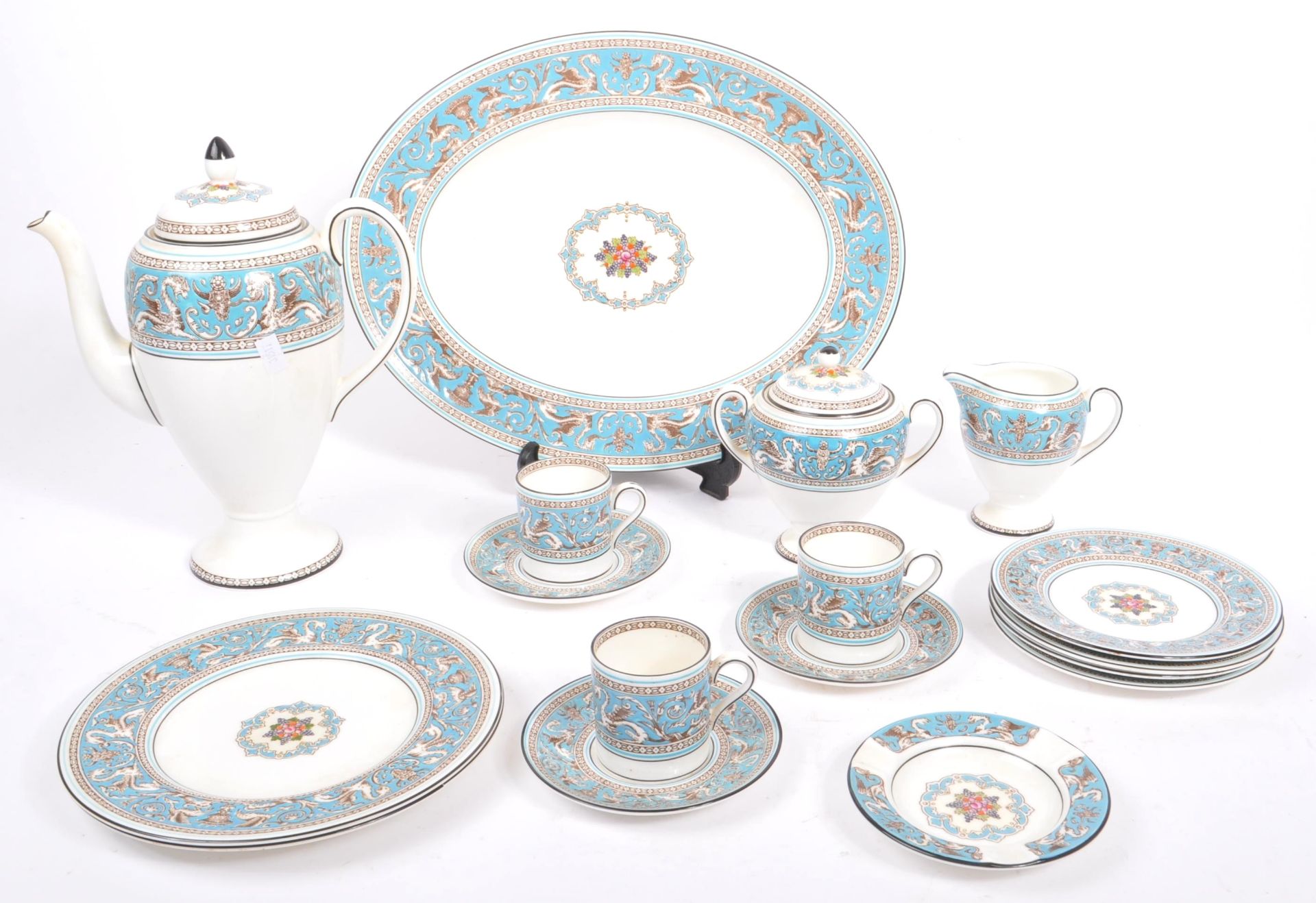 VINTAGE 20TH CENTURY WEDGWOOD FLORENTINE CHINA TEA SET