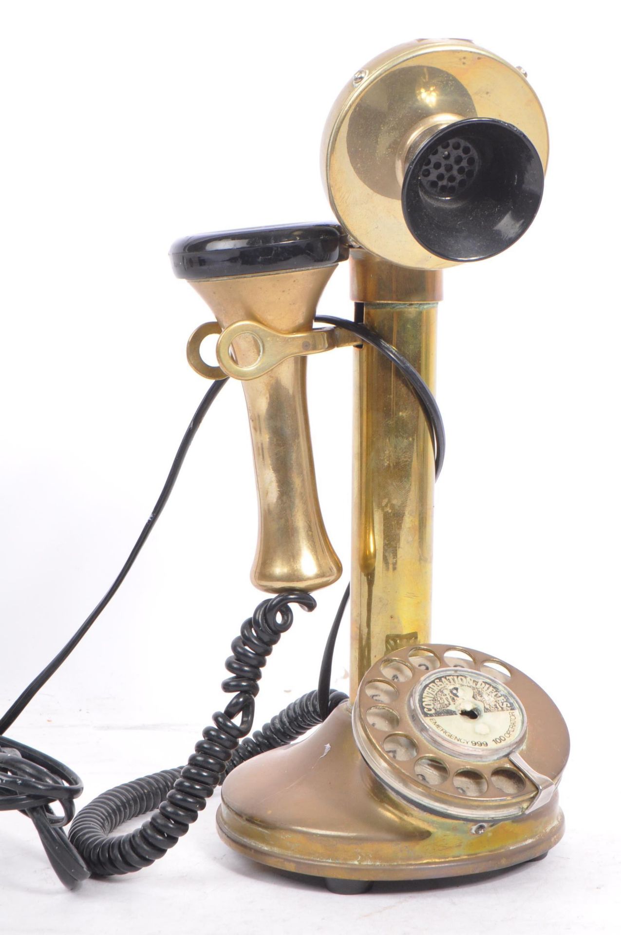 20TH CENTURY BRASS BAKELITE CANDLESTICK TELEPHONE