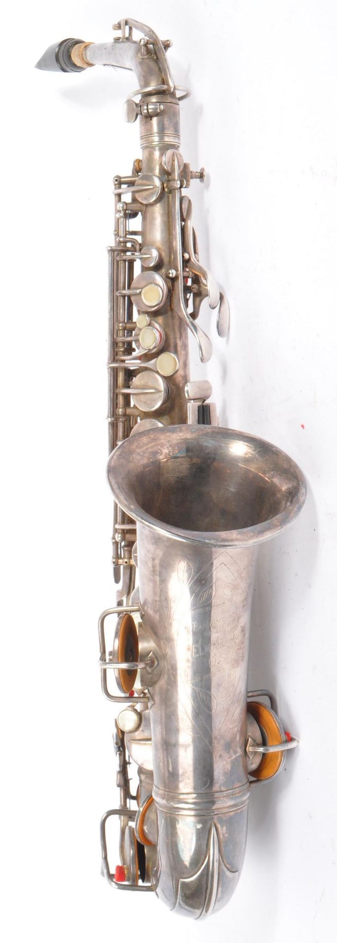 PAN AMERICAN MADE WHITE METAL SAXOPHONE - Bild 2 aus 10