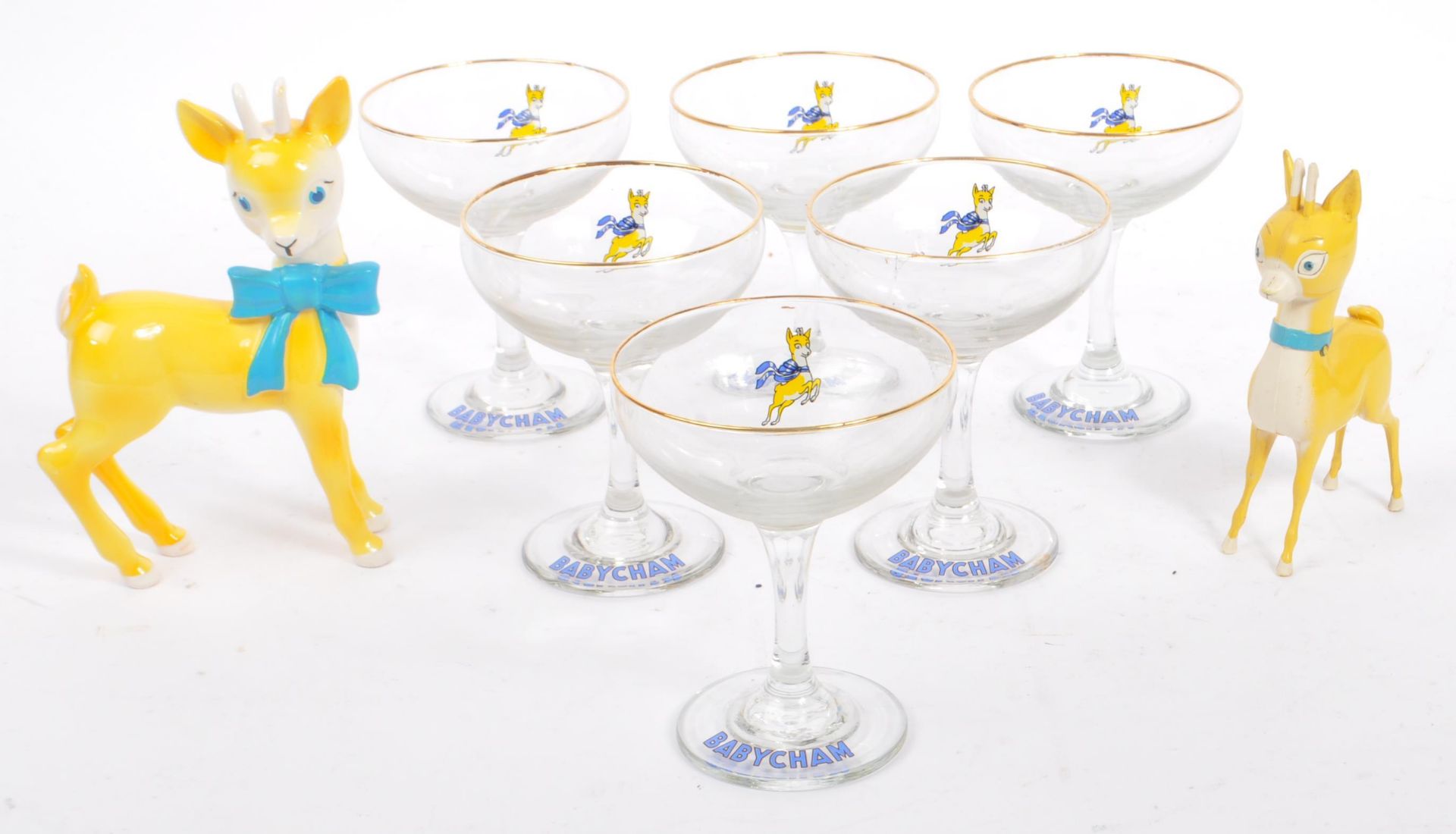 BABYCHAM - COLLECTION OF MID CENTURY COUPE GLASSES