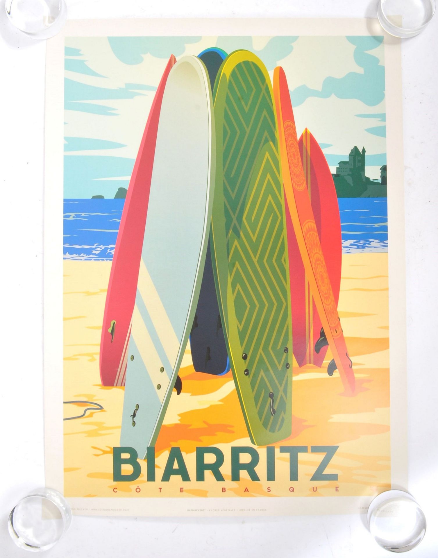BIARRITZ COTE BASQUE SURFBOARDS AT REST POST WAR ART PRINT