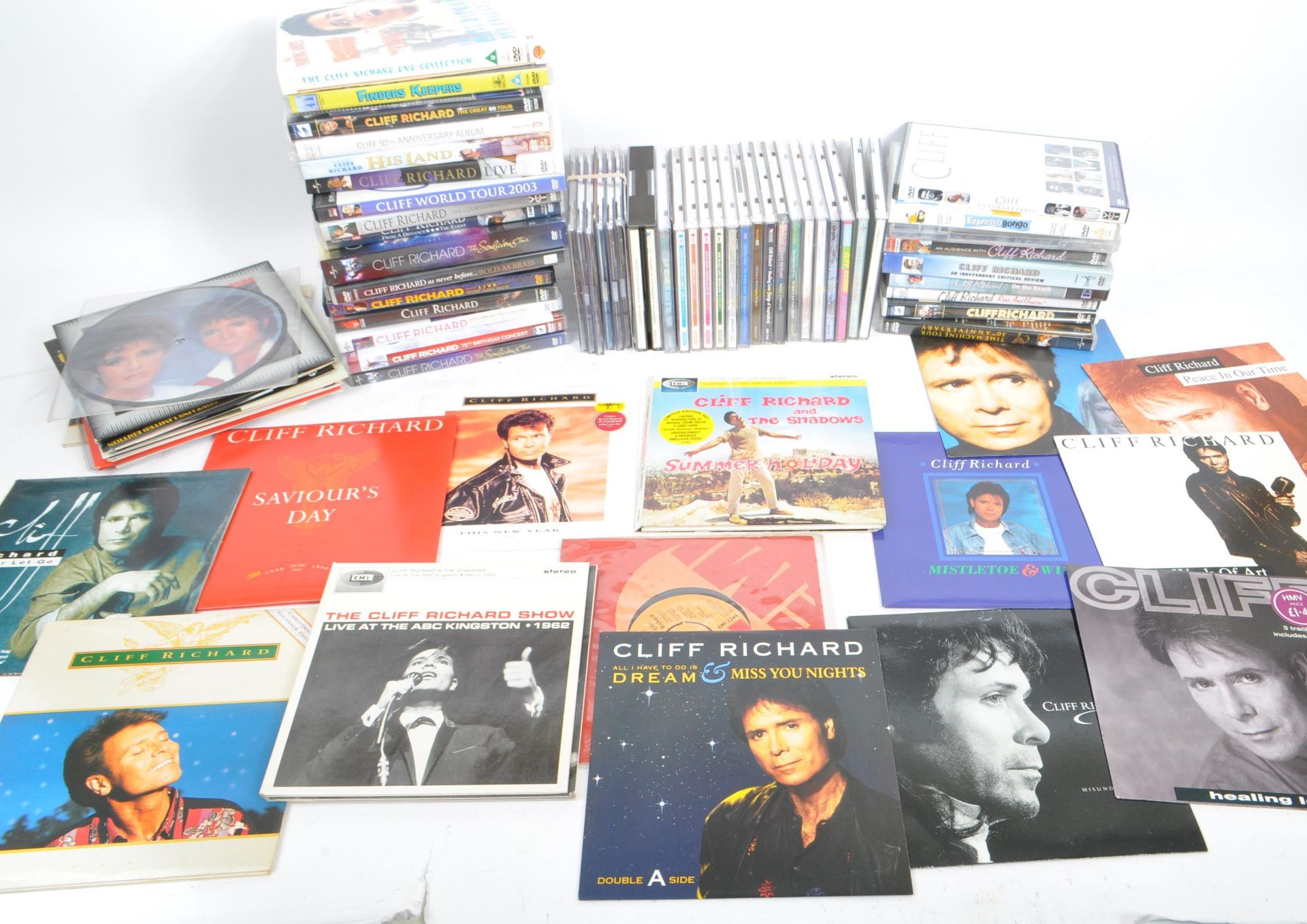 SIR CLIFF RICHARD - COLLECTION OF VINYL, CDS & DVDS