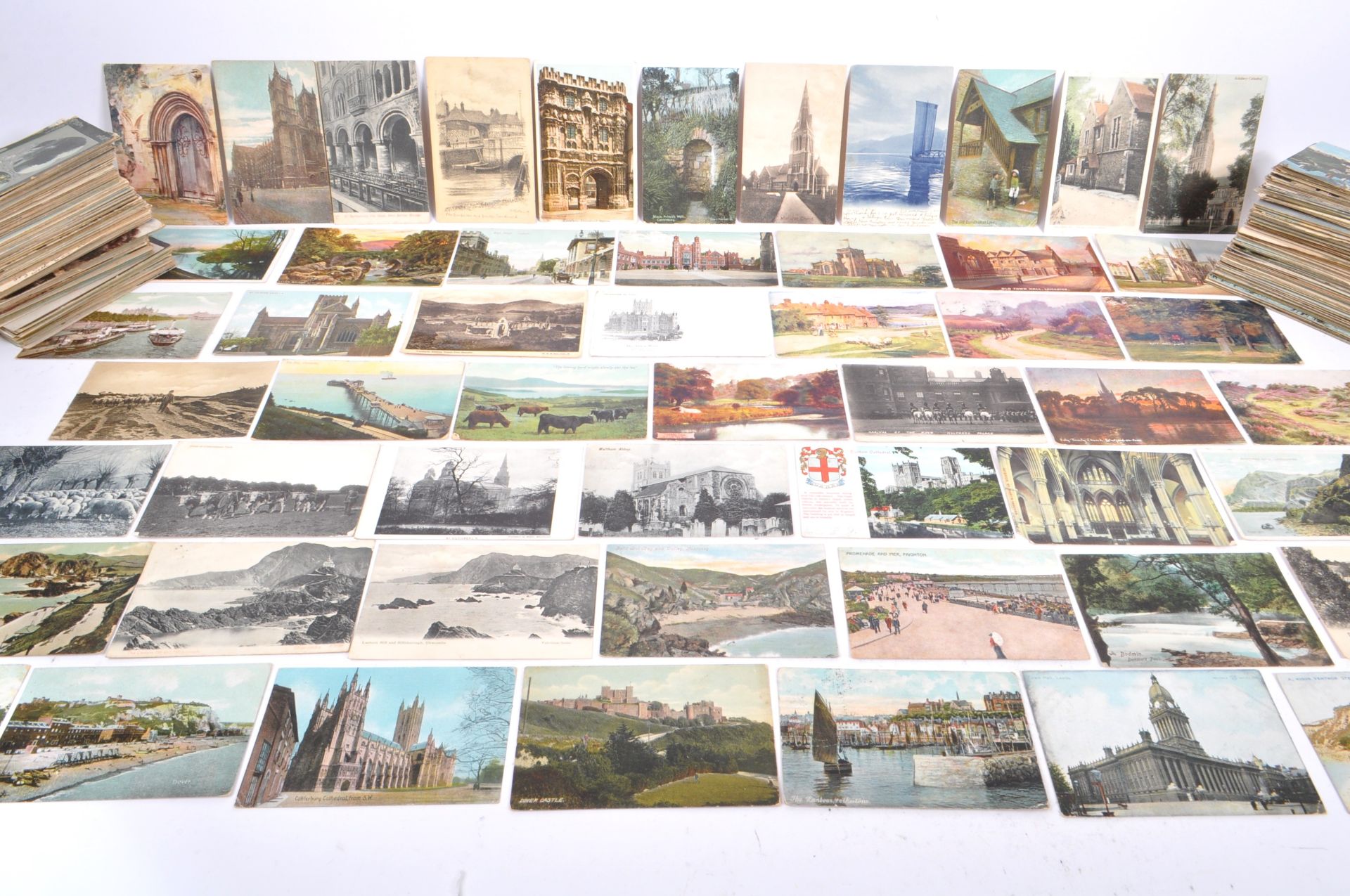 EXTENSIVE UNSORTED EDWARDIAN TOPOGRAHPICAL POSTCARDS
