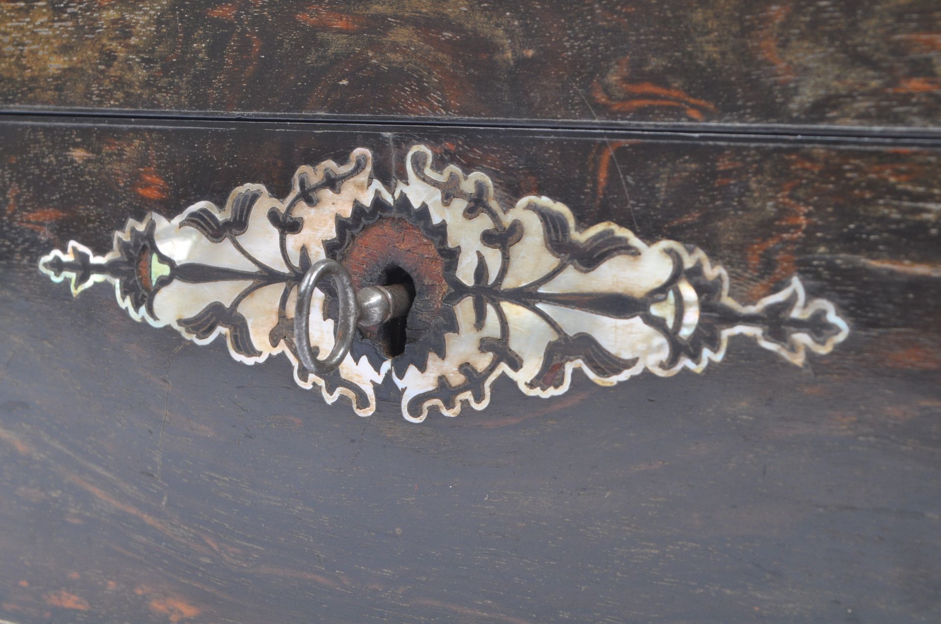 VICTORIAN COROMANDEL WOOD & MOTHER OF PEARL WRITING SLOPE - Image 11 of 11