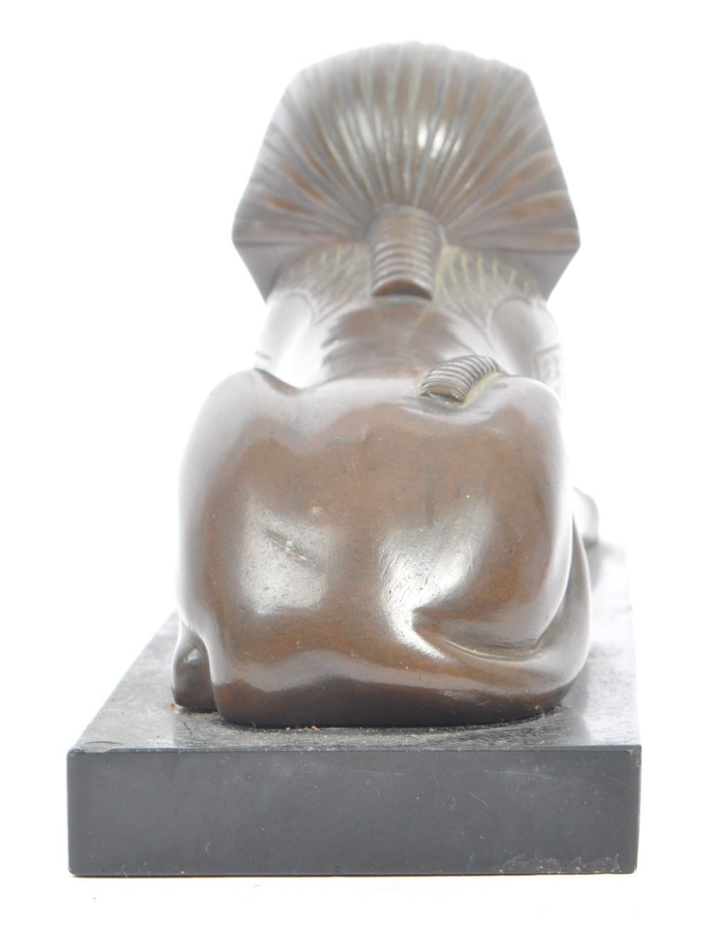 EGYPTIAN REVIVAL LATE VICTORIAN BRONZE FIGURE OF SPHINX - Image 4 of 6