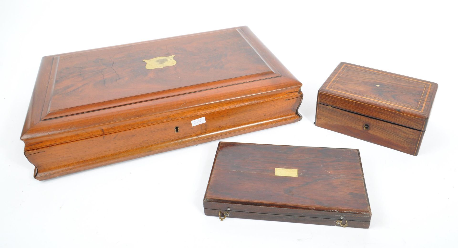 COLLECTION OF THREE WOODEN TRINKET BOXES