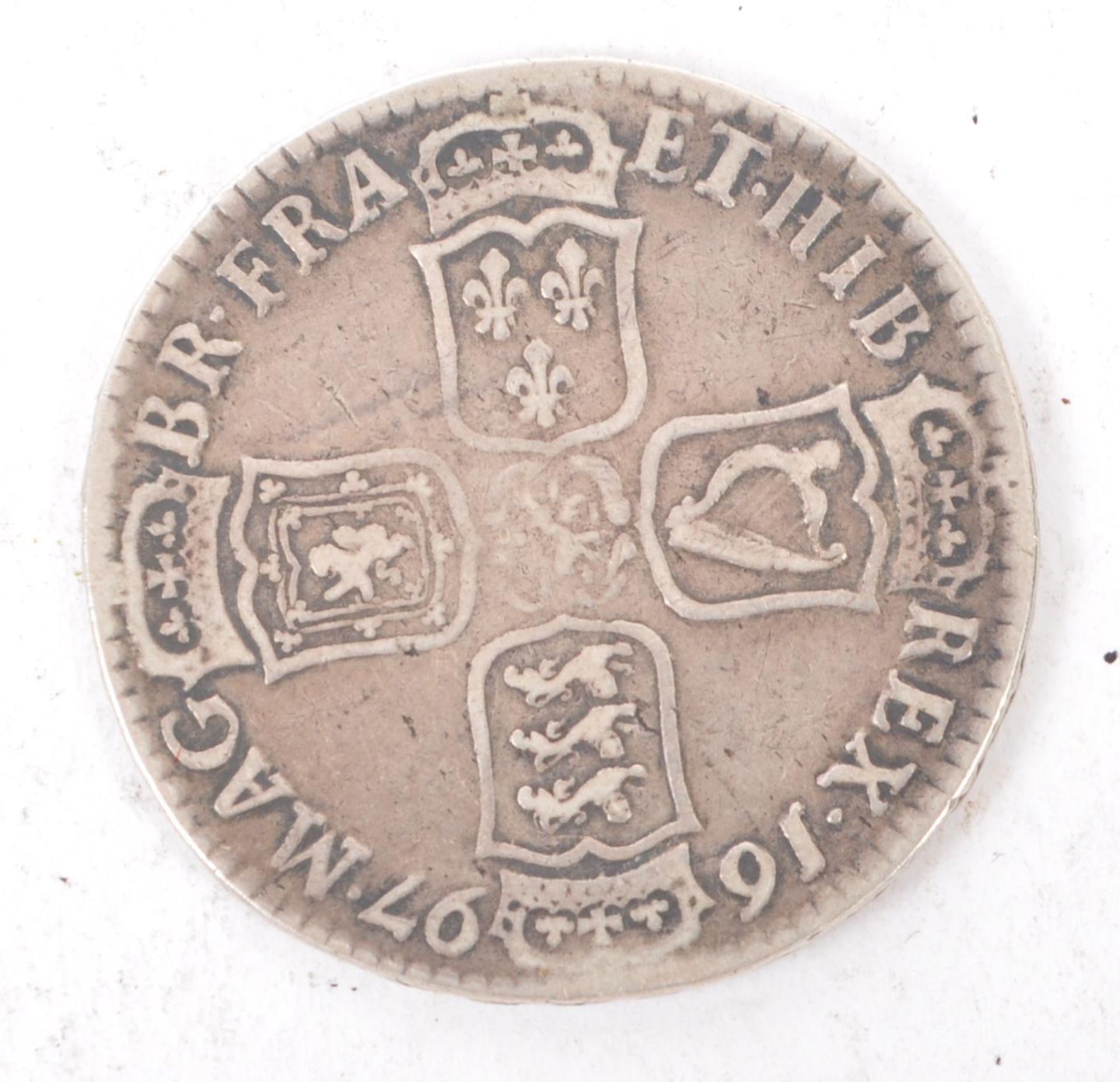 WILLIAM III 1697 SILVER HALF CROWN COIN - Image 2 of 2