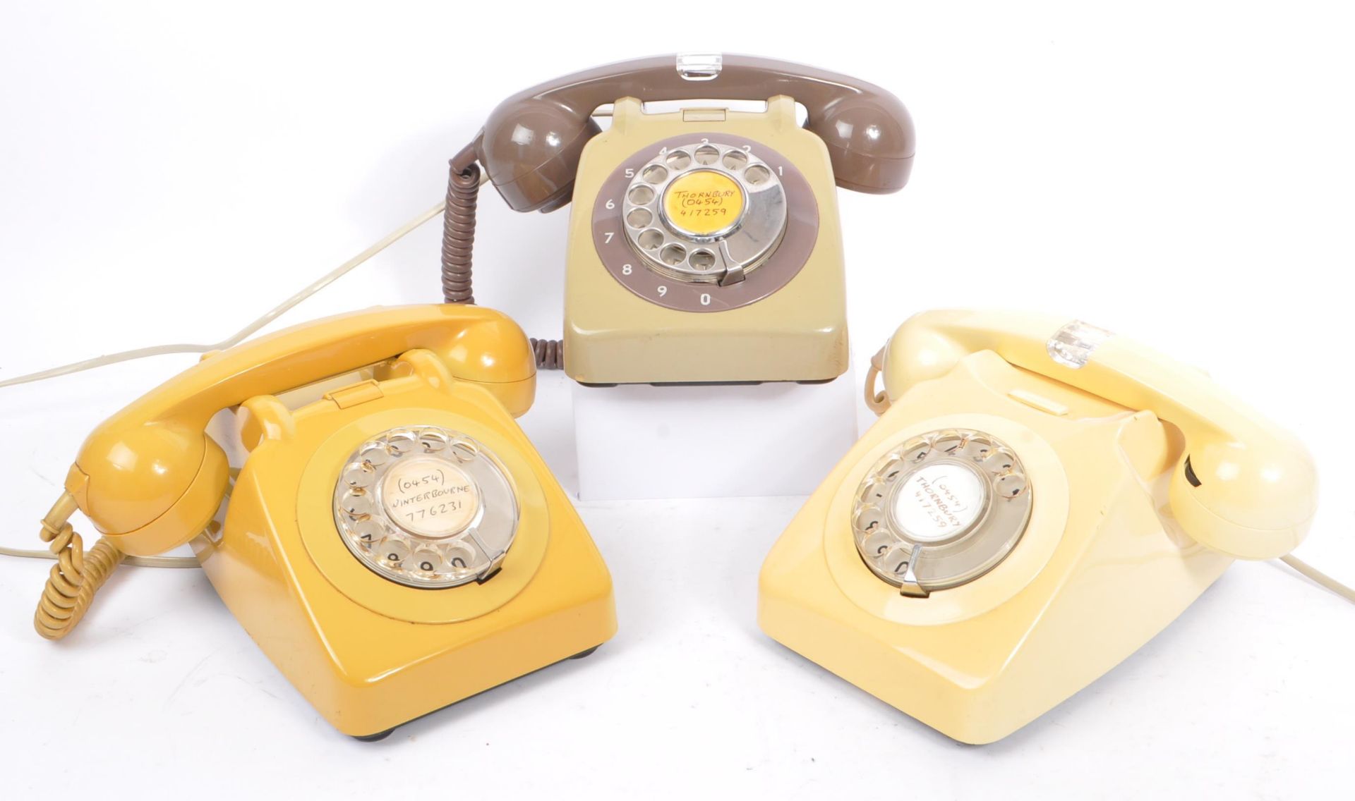 COLLECTION OF THREE MID CENTURY ROTARY DIAL TELEPHONES