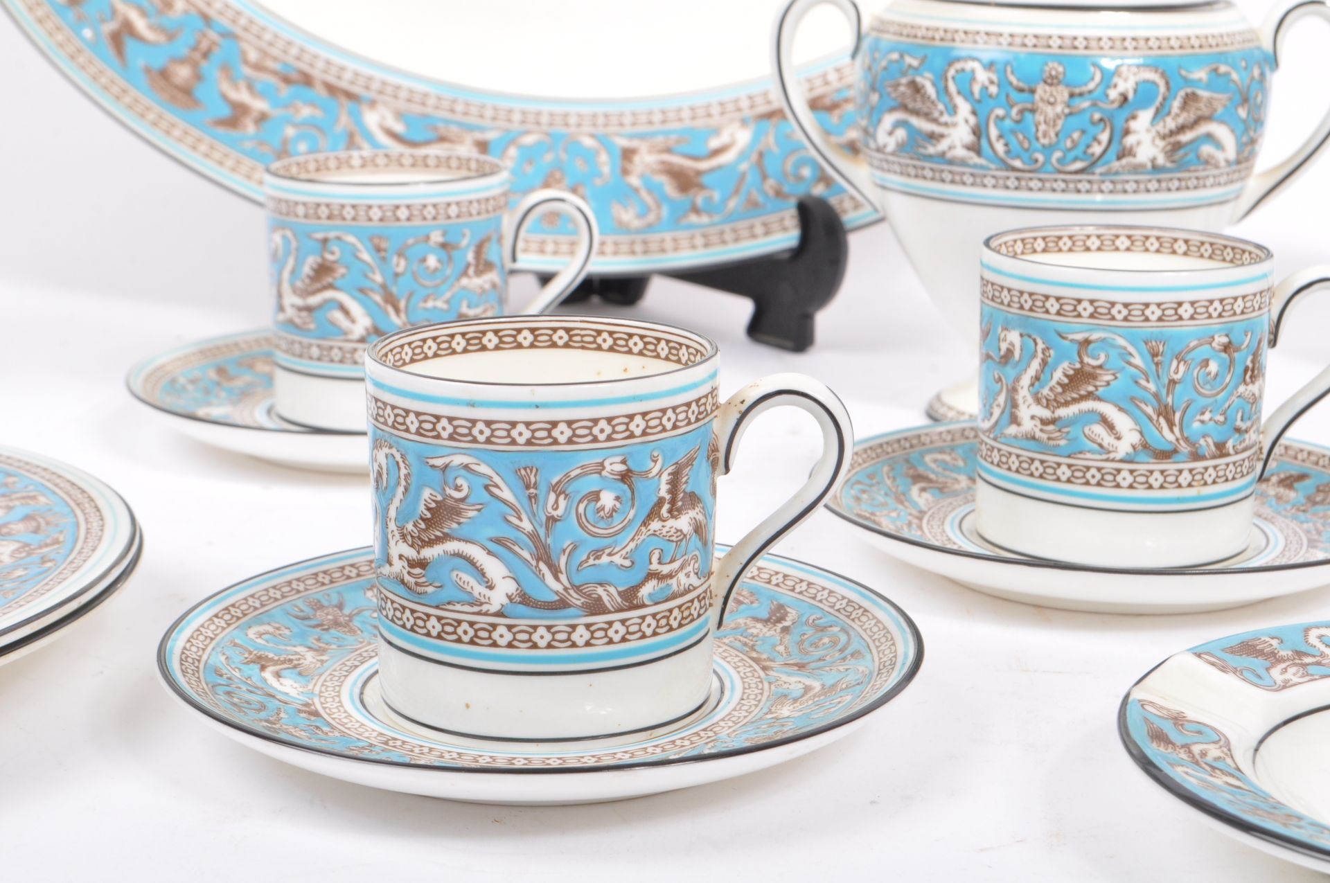 VINTAGE 20TH CENTURY WEDGWOOD FLORENTINE CHINA TEA SET - Bild 2 aus 11