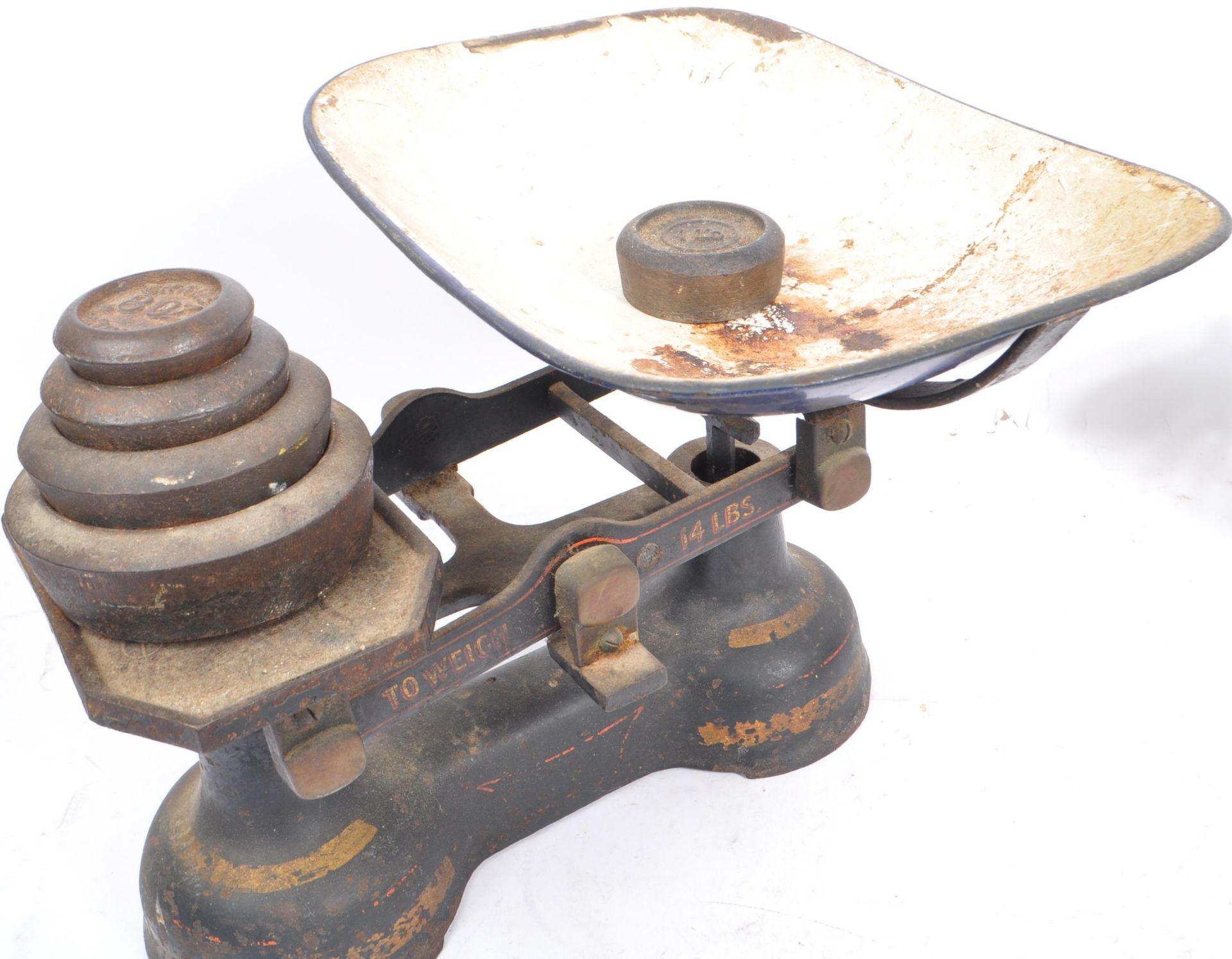 PAIR VINTAGE SCALES & WEIGHTS - Image 5 of 5