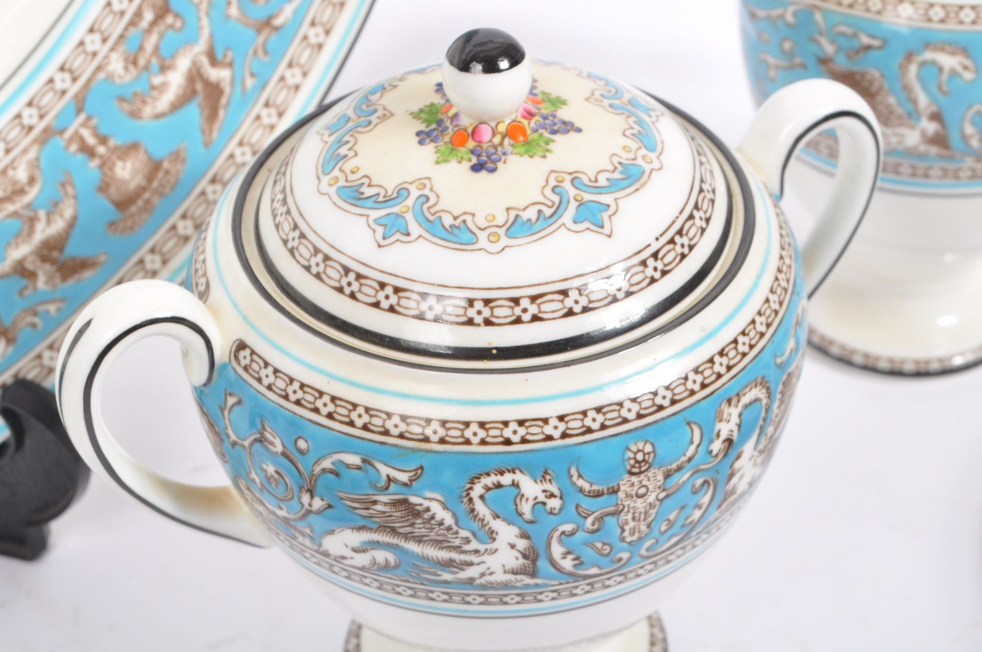 VINTAGE 20TH CENTURY WEDGWOOD FLORENTINE CHINA TEA SET - Bild 7 aus 11