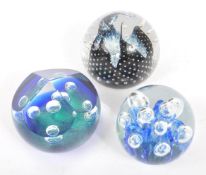 COLLECTION OF THREE GLASS PAPERWEIGHTS MOST CAITHNESS