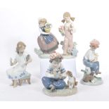 LLADRO - COLLECTION OF FIVE CHILDREN PORCELAIN FIGURES