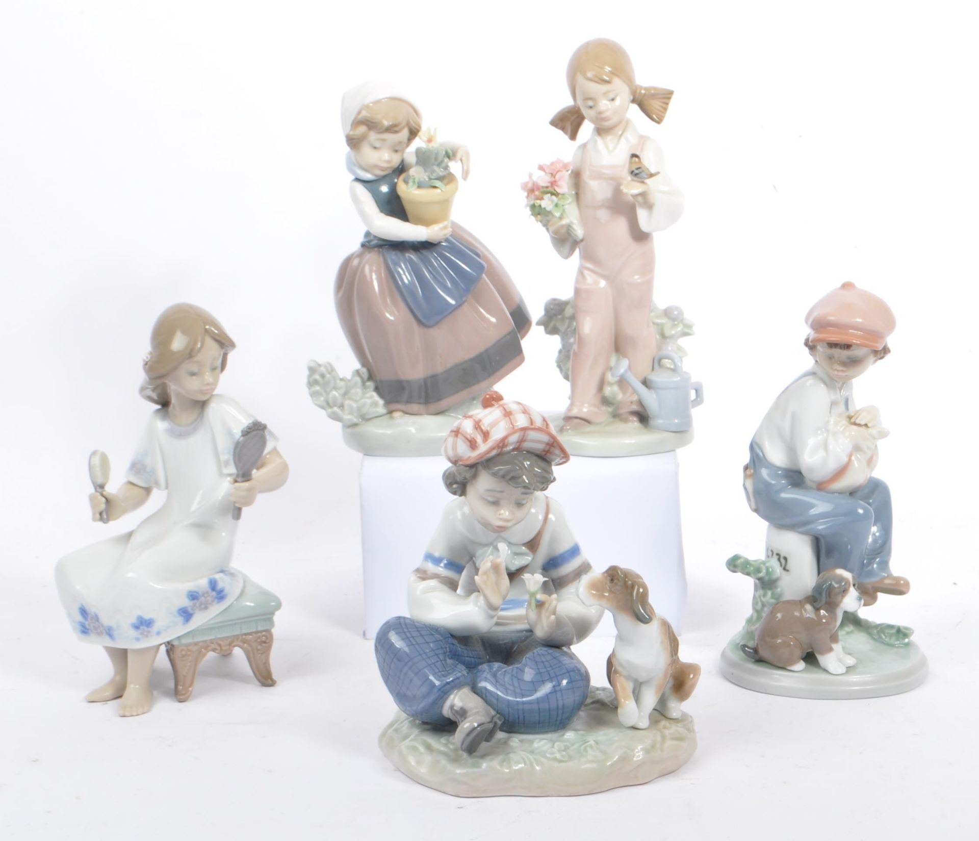 LLADRO - COLLECTION OF FIVE CHILDREN PORCELAIN FIGURES