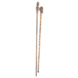 TWO EARLY 20TH CENTURY WALKING STICKS / SWAGGER CANES