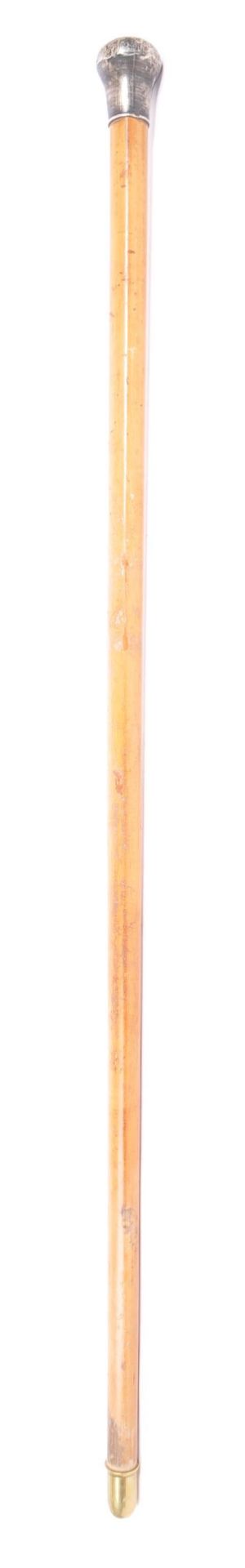 HALLMARKED SILVER TOPPED MAPLE WALKING CANE