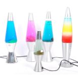 COLLECTION OF FIVE LATER 20TH CENTURY DESK TABLE LAVA LAMPS