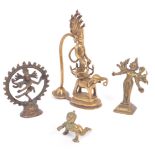 FOUR MID TO LATE 20TH CENTURY BRONZE & BRASS FIGURINES