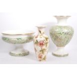 COLLECTION OF THREE CERAMIC VASES & URN BY CASTELLI & ZSOLNAY