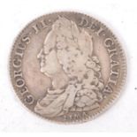 GEORGE II 1745 SILVER LIMA HALF CROWN COIN