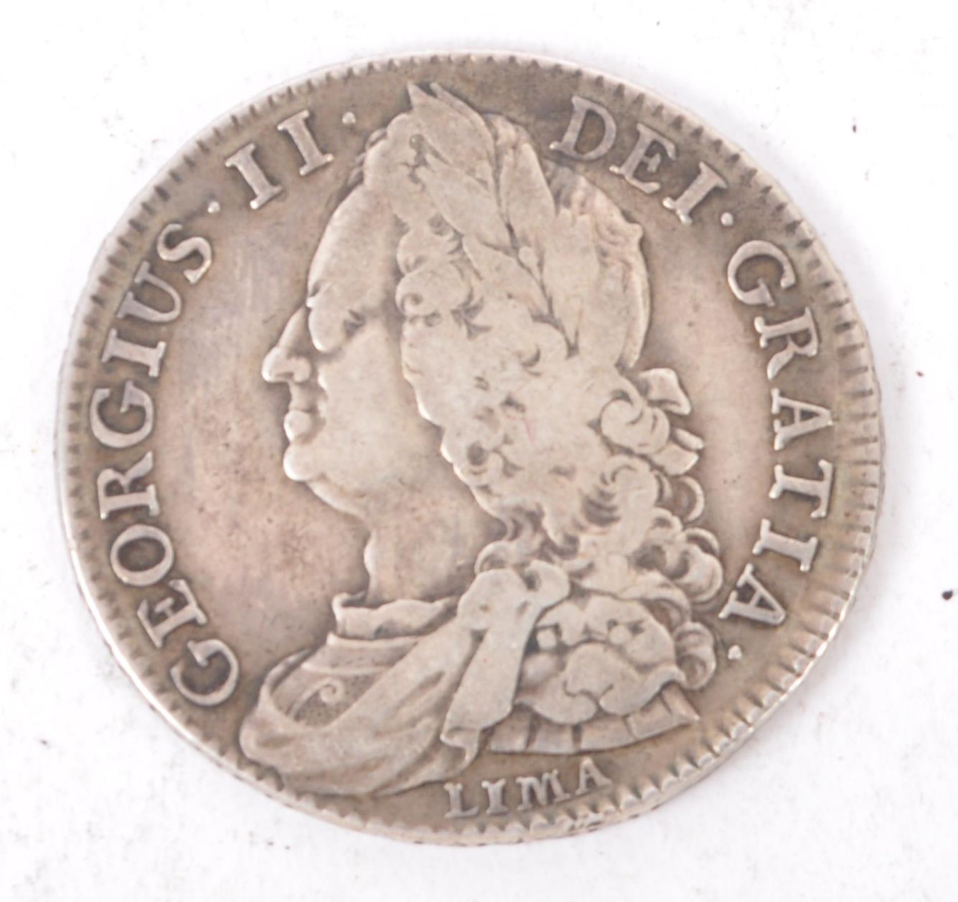GEORGE II 1745 SILVER LIMA HALF CROWN COIN